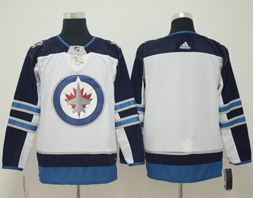 Adidas Jets Blank White Road Authentic Stitched NHL Jersey