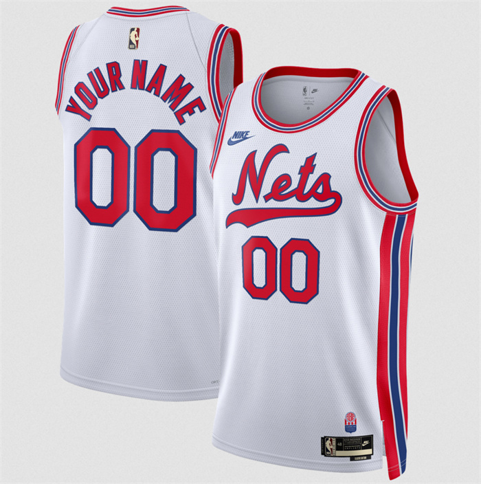 Men's Brooklyn Nets Active Player Custom White 2026/27 Classic Edition Stitched Basketball Jersey