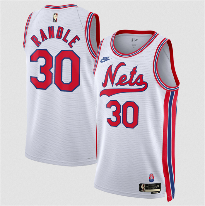 Men's Brooklyn Nets #30 Julius Randle White 2026/27 Classic Edition Stitched Basketball Jersey