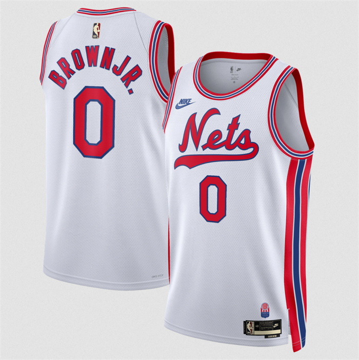 Men's Brooklyn Nets #0 Mikel Brown Jr. White 2026/27 Classic Edition Stitched Basketball Jersey