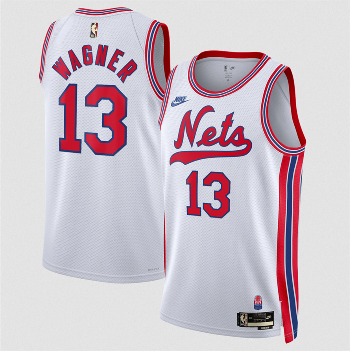 Men's Brooklyn Nets #13 Moritz Wagner White 2026/27 Classic Edition Stitched Basketball Jersey