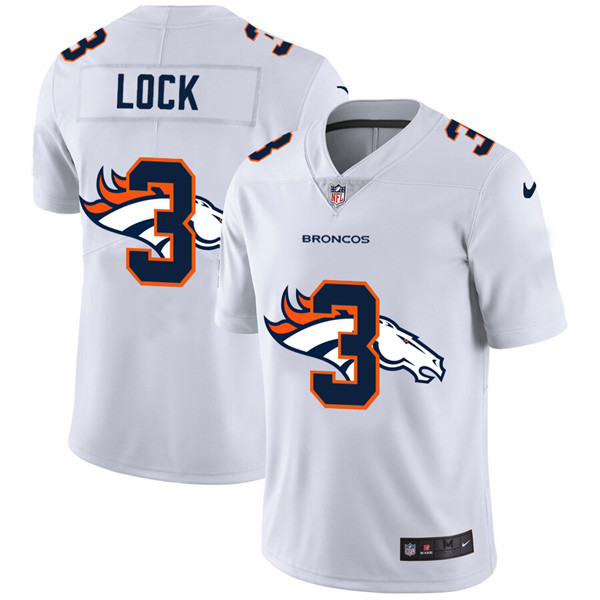 Men's Denver Broncos #3 Drew Lock White NFL Stitched Jersey