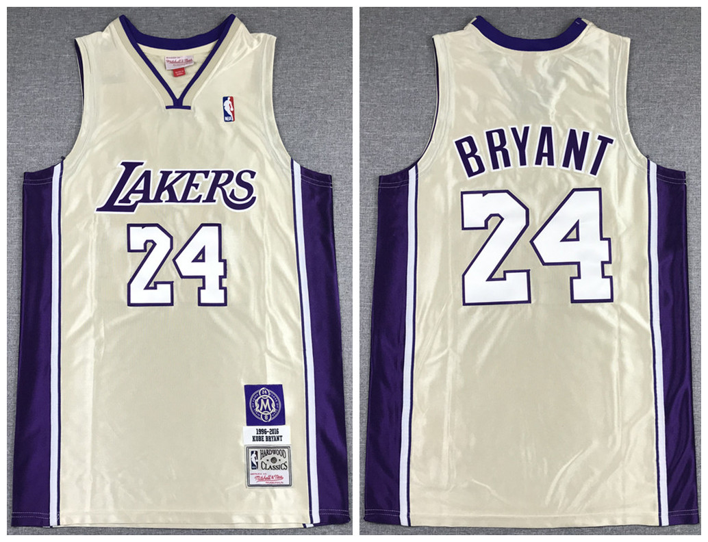 Men's Los Angeles Lakers #24 Kobe Bryant Gold Stitched Jersey