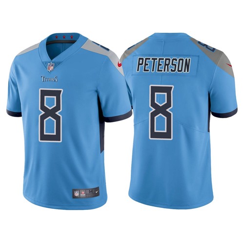 Men's Tennessee Titans #8 Adrian Peterson Blue Vapor Untouchable Stitched Jersey