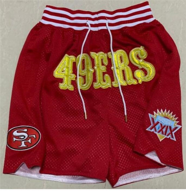 Men's San Francisco 49ers Red Shorts (Run Small)