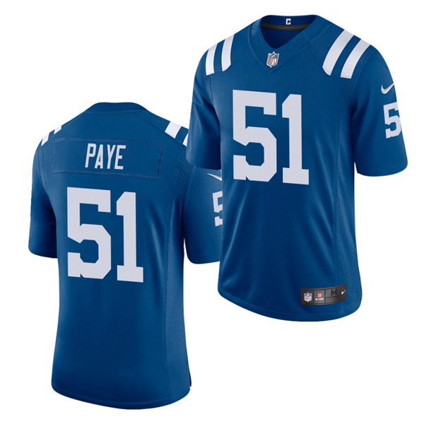 Men's Indianapolis Colts #51 Kwity Paye Blue NFL 2021 Draft Vapor Untouchable Limited Stitched Jersey