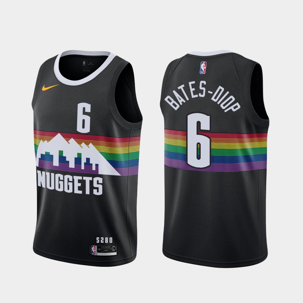 Men's Denver Nuggets #6 Keita Bates-Diop Black NBA Stitched Jersey