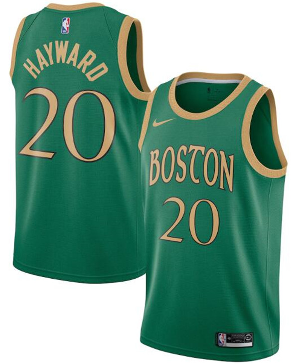 Men's Boston Celtics #20 Gordon Hayward Green NBA City Edition Swingman Stitched Jersey