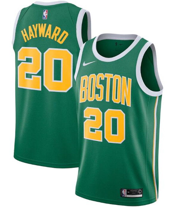 Men's Boston Celtics #20 Gordon Hayward Green NBA Swingman Stitched Jersey