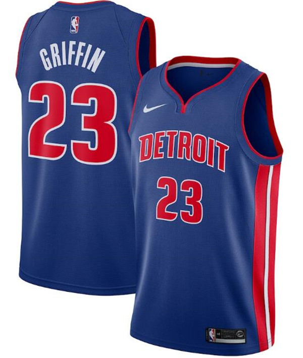 Men's Detroit Pistons #23 Blake Griffin Blue NBA Icon Edition Stitched Swingman Jersey Men's Detroit Pistons #23 Blake Griffin Blue NBA Icon Edition Stitched Swingman Jersey