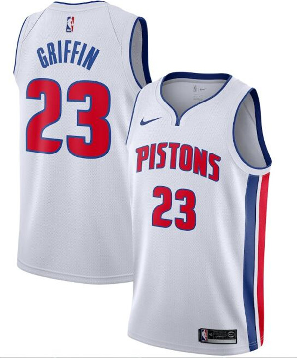 Men's Detroit Pistons #23 Blake Griffin White NBA Association Edition Stitched Swingman Jersey