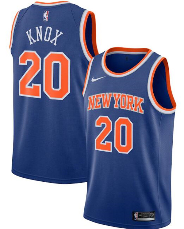 New Yok Knicks Blue #20 Kevin Knox Icon Edition Stitched Swingman Jersey