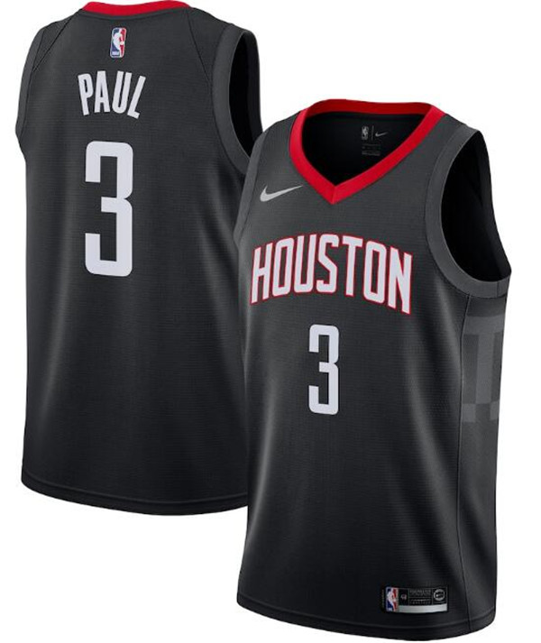 Men's Houston Rockets #3 Chris Paul Black NBA Statement Edition Swingman Stitched Jersey