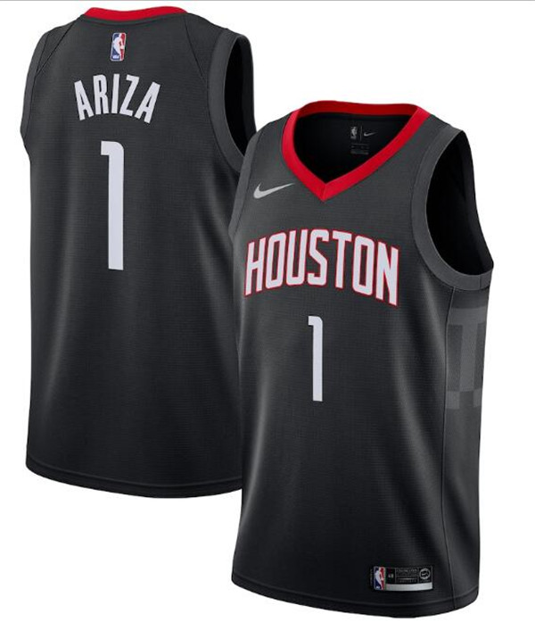 Men's Houston Rockets #1 Trevor Ariza Black NBA Swingman Statement Stitched Jersey