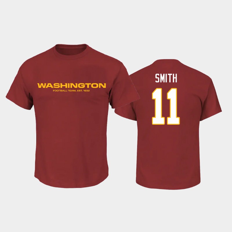 Men's Washington Football Team #11 Alex Smith 2020 Red NFL Name & Number T-Shirt