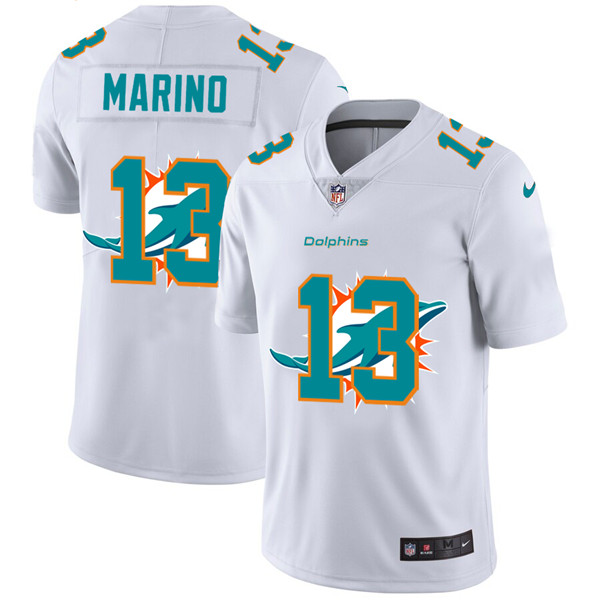 Men's Miami Dolphins #13 Dan Marino White NFL Stitched Jersey
