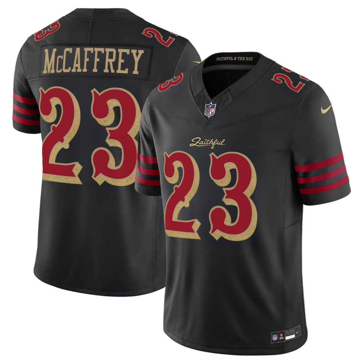 Men's San Francisco 49ers #23 Christian McCaffrey Black 2025 F.U.S.E. “Rivalries” Vapor Limited Stitched Football Jersey