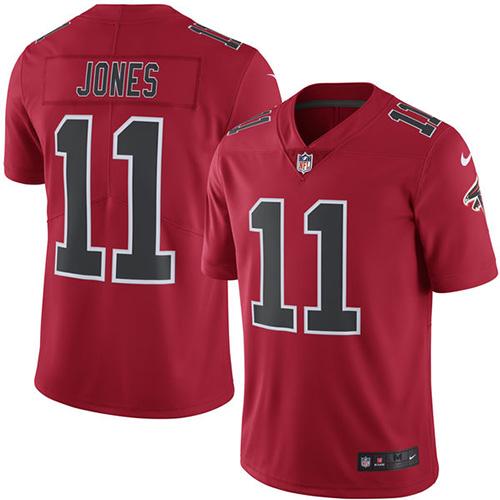 Nike Falcons #11 Julio Jones Red Men's Stitched NFL Limited Rush Jersey