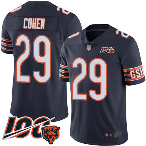 Nike Bears #29 Tarik Cohen Navy Blue Team Color Men's Stitched NFL 100th Season Vapor Limited Jersey