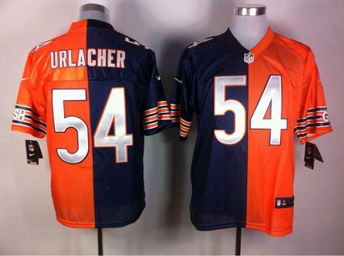 Nike Bears #54 Brian Urlacher Navy Blue/Orange Men's Stitched NFL Elite Split Jersey