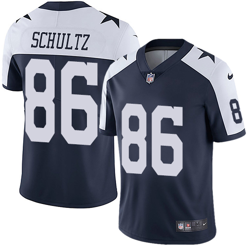 Nike Cowboys #86 Dalton Schultz Navy Blue Thanksgiving Men's Stitched NFL Vapor Untouchable Limited Throwback Jersey