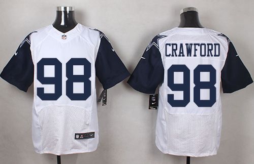 Nike Cowboys #98 Tyrone Crawford White Men's Stitched NFL Elite Rush Jersey