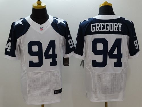 Nike Cowboys #94 Randy Gregory White Thanksgiving Throwback Men's Stitched NFL Elite Jersey