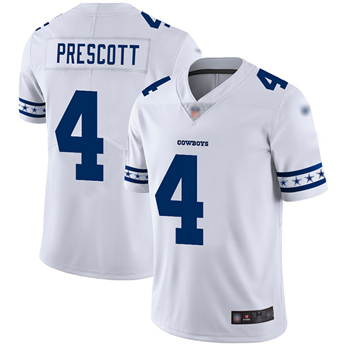 Nike Cowboys #4 Dak Prescott White Men's Stitched NFL Limited Team Logo Fashion Jersey