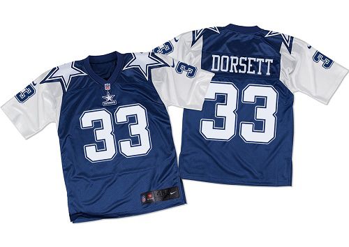 Nike Cowboys #33 Tony Dorsett Navy Blue/White Throwback Men's Stitched NFL Elite Jersey