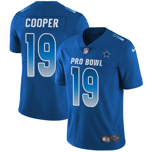 Nike Cowboys #19 Amari Cooper Royal Men's Stitched NFL Limited NFC 2019 Pro Bowl Jersey