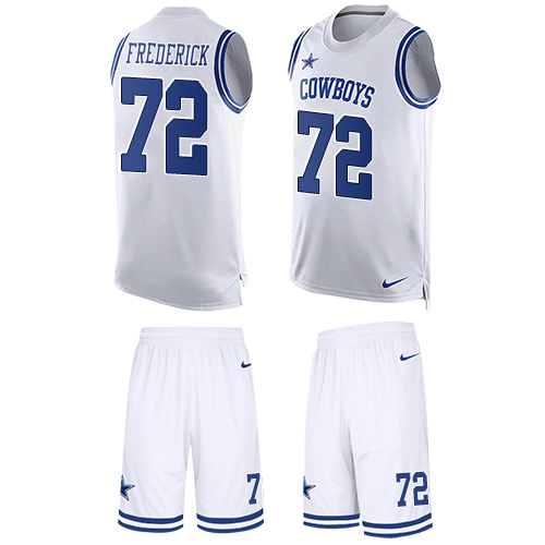 Nike Cowboys #72 Travis Frederick White Men's Stitched NFL Limited Tank Top Suit Jersey