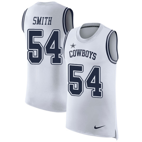 Nike Cowboys #54 Jaylon Smith White Men's Stitched NFL Limited Rush Tank Top Jersey Nike Cowboys #54 Jaylon Smith White Men's Stitched NFL Limited Rush Tank Top Jersey