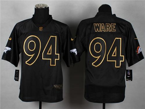 Nike Broncos #94 DeMarcus Ware Black Gold No. Fashion Men's Stitched NFL Elite Jersey
