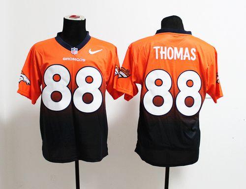 Nike Broncos #88 Demaryius Thomas Orange/Navy Blue Men's Stitched NFL Elite Fadeaway Fashion Jersey