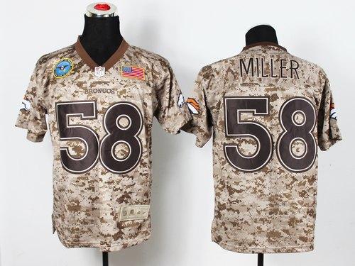 Nike Broncos #58 Von Miller Camo Men's Stitched NFL New Elite USMC Jersey