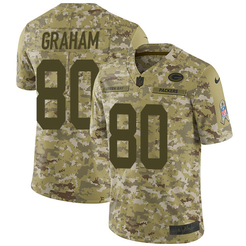 Nike Packers #80 Jimmy Graham Camo Men's Stitched NFL Limited 2018 Salute To Service Jersey