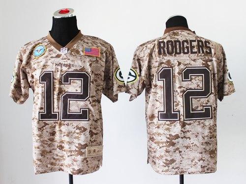 Nike Packers #12 Aaron Rodgers Camo Men's Stitched NFL New Elite USMC Jersey