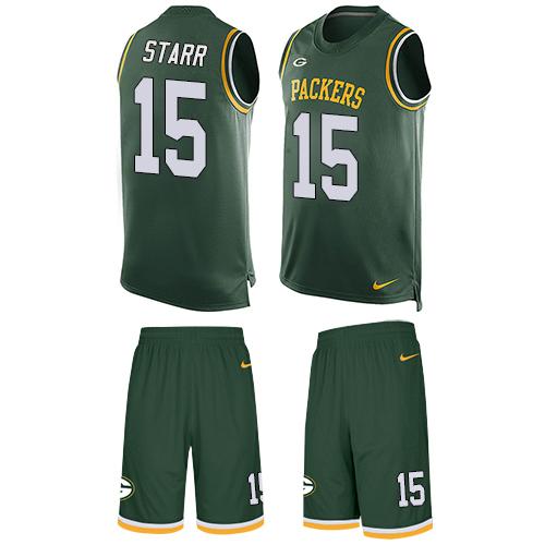 Nike Packers #15 Bart Starr Green Team Color Men's Stitched NFL Limited Tank Top Suit Jersey