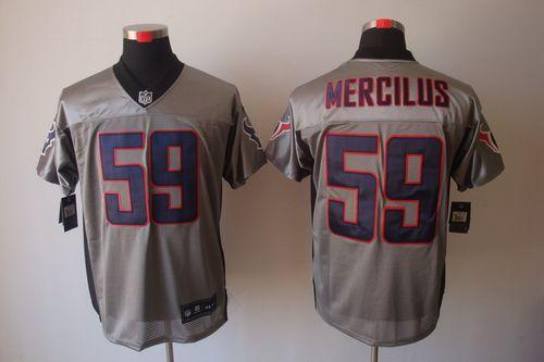 Nike Texans #59 Whitney Mercilus Grey Shadow Men's Stitched NFL Elite Jersey