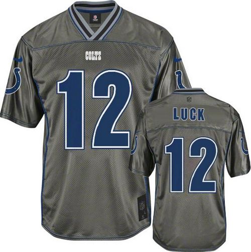 Nike Colts #12 Andrew Luck Grey Men's Stitched NFL Elite Vapor Jersey