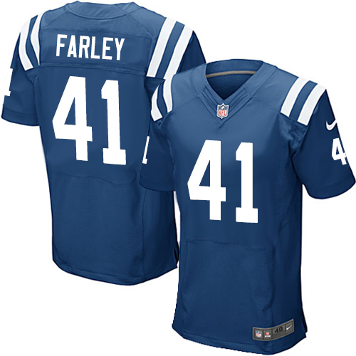 Nike Colts #41 Matthias Farley Royal Blue Team Color Men's Stitched NFL Elite Jersey