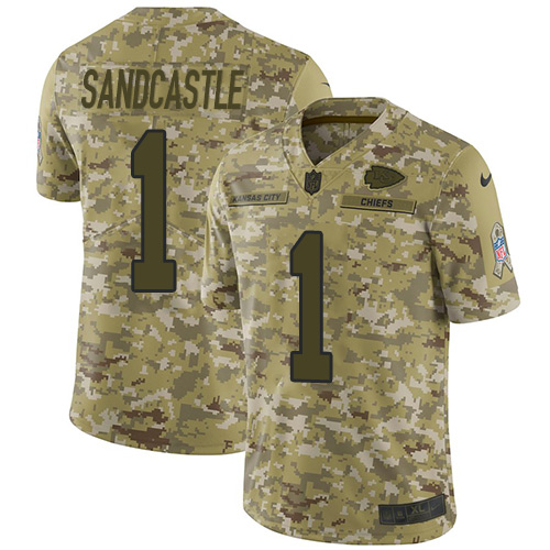 Nike Chiefs #1 Leon Sandcastle Camo Men's Stitched NFL Limited 2018 Salute To Service Jersey