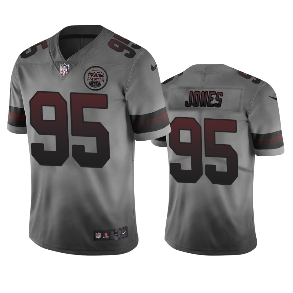 Kansas City Chiefs #95 Chris Jones Smoky Men's Nike Vapor Limited City Edition NFL Jersey