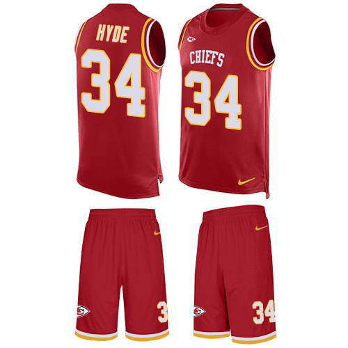 Nike Chiefs #34 Carlos Hyde Red Team Color Men's Stitched NFL Limited Tank Top Suit Jersey