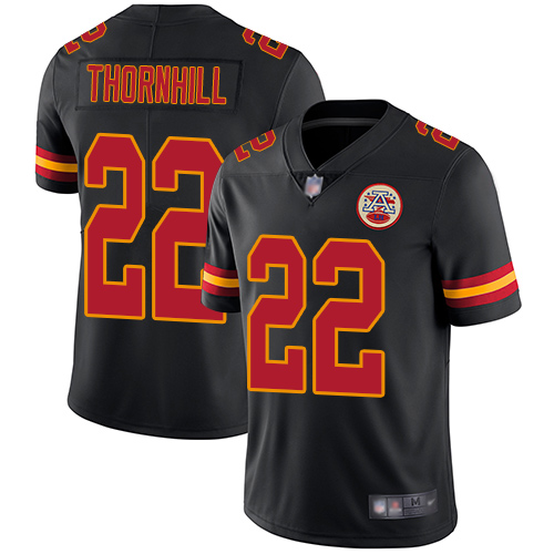 Nike Chiefs #22 Juan Thornhill Black Men's Stitched NFL Limited Rush Jersey