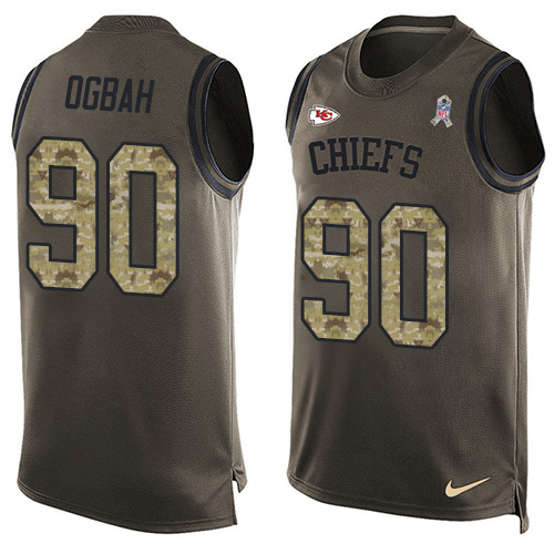 Nike Chiefs #90 Emmanuel Ogbah Green Men's Stitched NFL Limited Salute To Service Tank Top Jersey Nike Chiefs #90 Emmanuel Ogbah Green Men's Stitched NFL Limited Salute To Service Tank Top Jersey