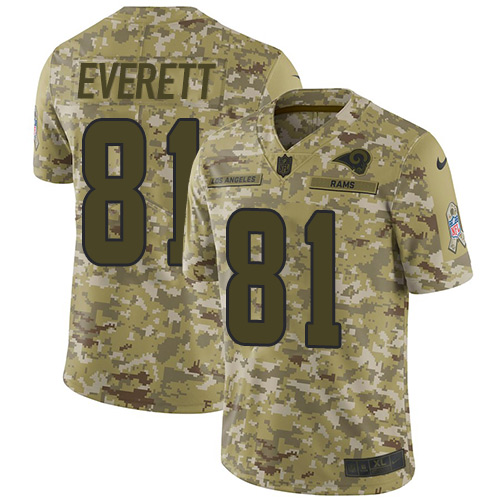 Nike Rams #81 Gerald Everett Camo Men's Stitched NFL Limited 2018 Salute To Service Jersey Nike Rams #81 Gerald Everett Camo Men's Stitched NFL Limited 2018 Salute To Service Jersey