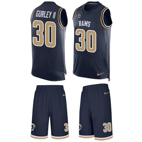Nike Rams #30 Todd Gurley II Navy Blue Team Color Men's Stitched NFL Limited Tank Top Suit Jersey Nike Rams #30 Todd Gurley II Navy Blue Team Color Men's Stitched NFL Limited Tank Top Suit Jersey
