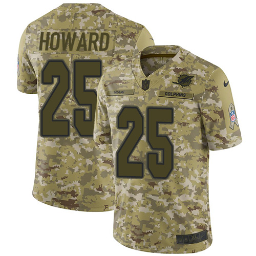 Nike Dolphins #25 Xavien Howard Camo Men's Stitched NFL Limited 2018 Salute To Service Jersey