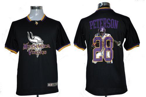 Nike Vikings #28 Adrian Peterson Black Men's NFL Game All Star Fashion Jersey